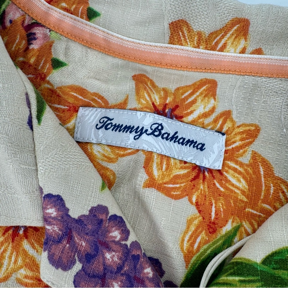 Tommy Bahama Men’s Medium 100% Silk‎ Coconut Dream Lei Over Camp Shirt ST326425 - Picture 4 of 7